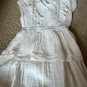 GAP Girls White Ruffle Tiered Dress